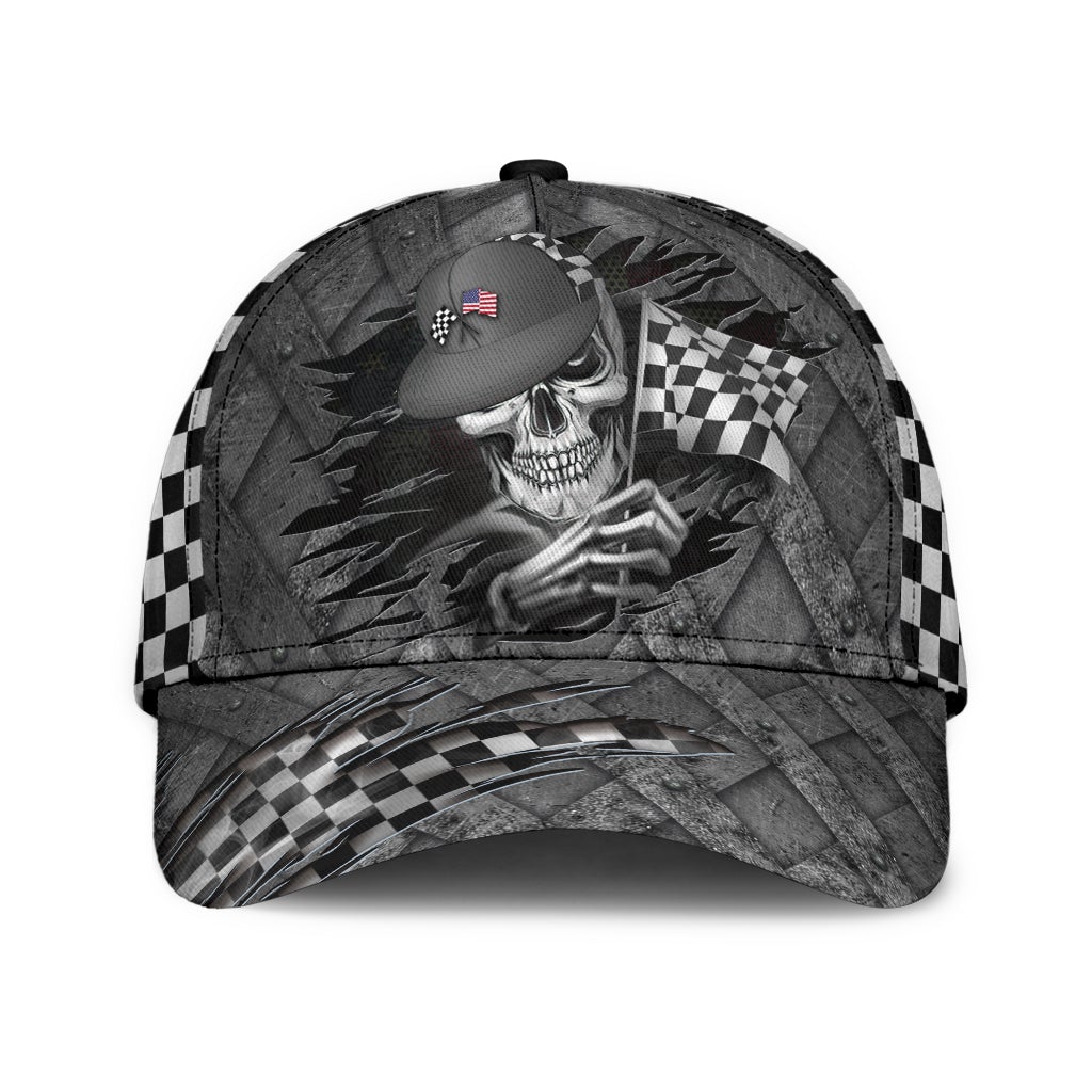 Racing Skull Motorsport Classic Cap For Festivals Holidays And Comfortable Everyday Wear