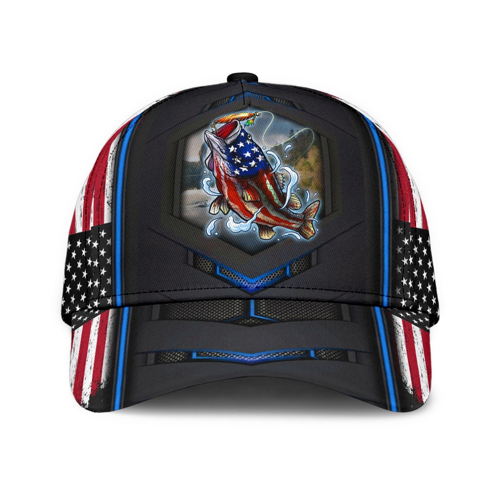 Bass American Fishing Hook Up Classic Cap For Daily Outfits Festivals And Thoughtful Gift Giving