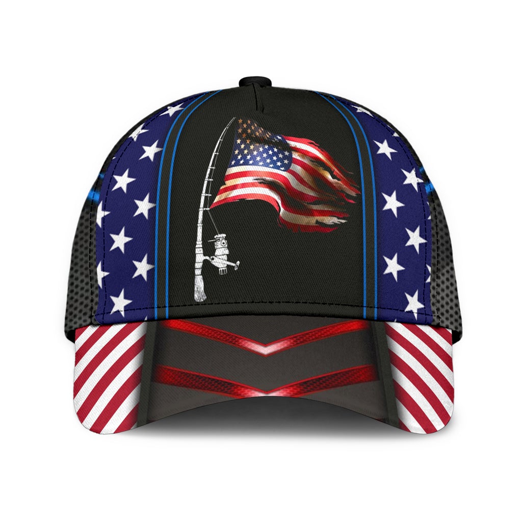 Fishing Proud American Flag Classic Cap For Summer Activities Vacations And Comfortable Daily Wear