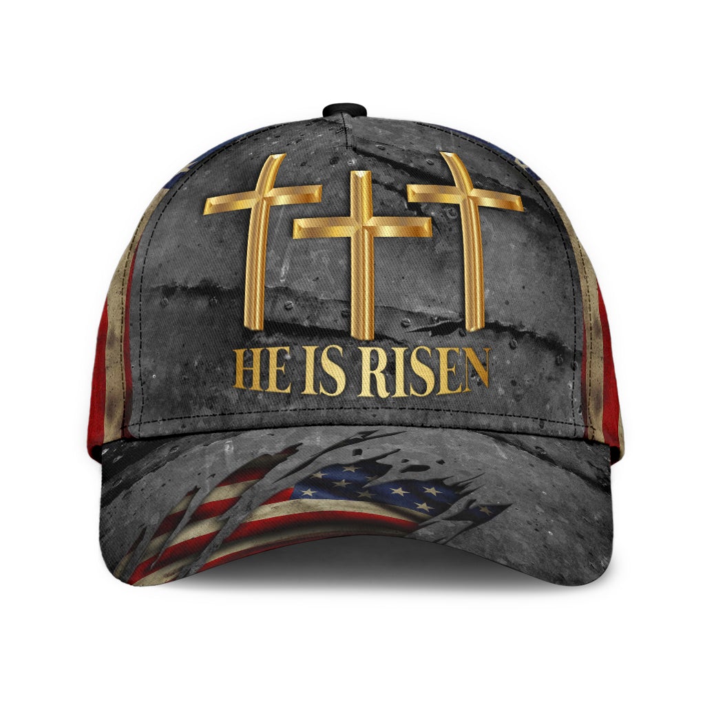 He Is Risen Jesus American Faith Classic Cap For Daily Wear Travel And Outdoor Activities
