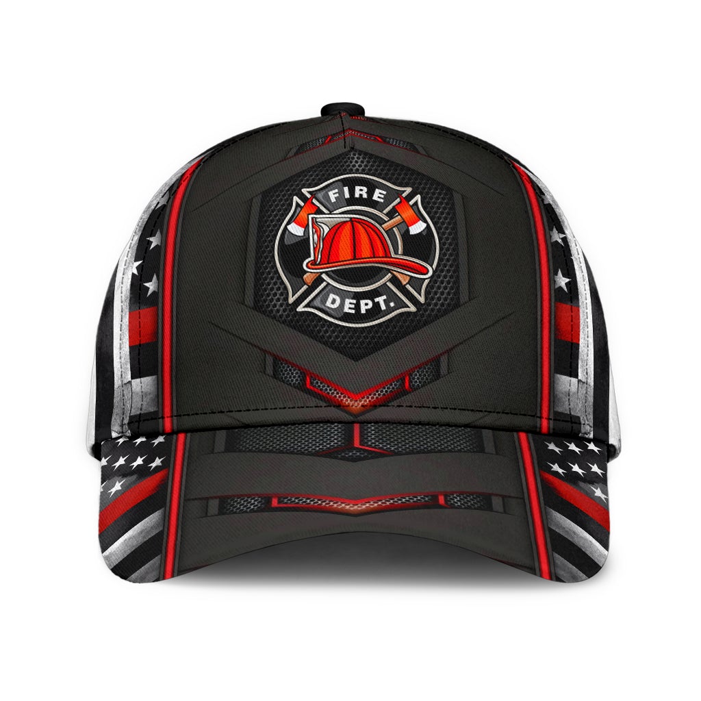 Firefighter Flag Red Carbon Classic Cap For Casual Adventures Parties And Seasonal Styling