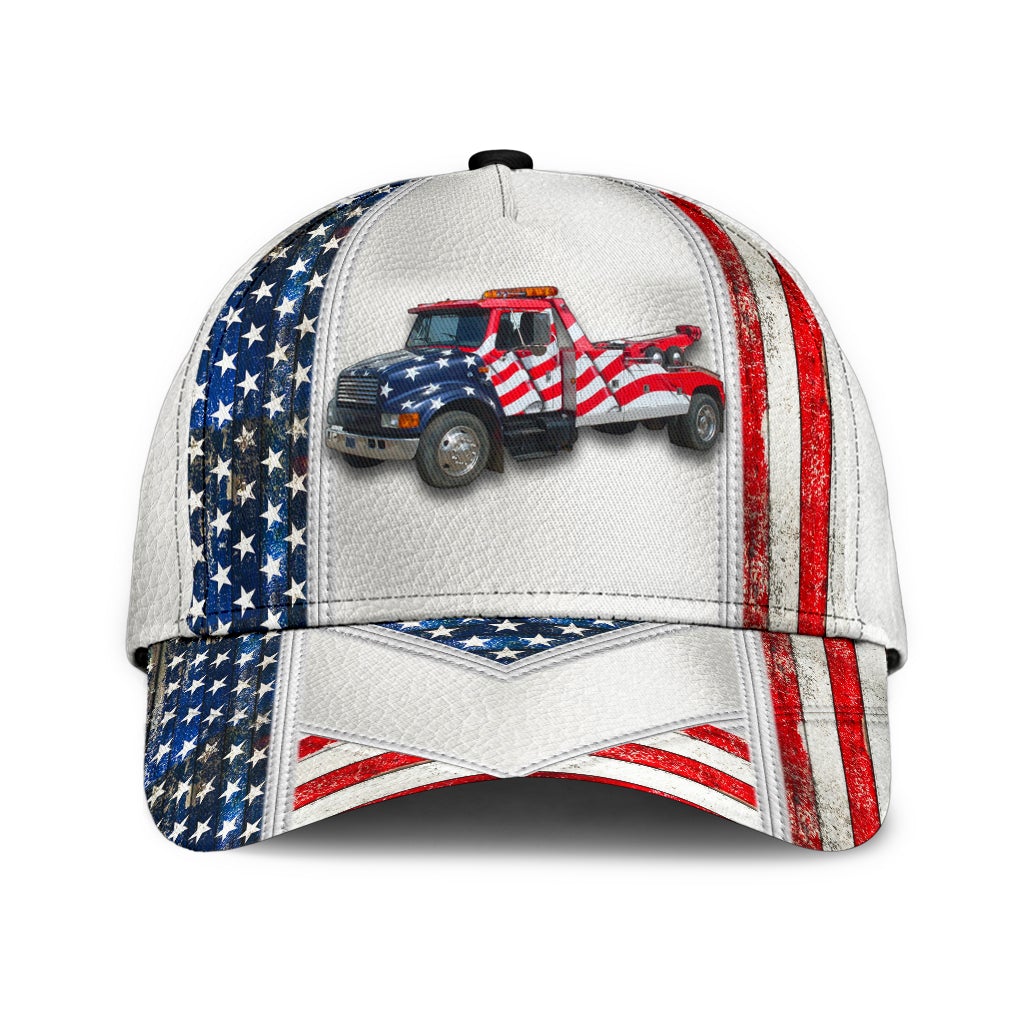 White American Tow Truck Classic Cap For Weekend Adventures Festivals And Gift Giving