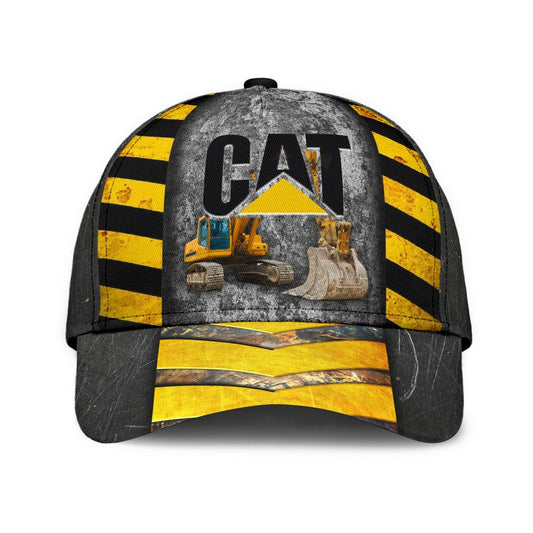 Cat Excavator Funny Work Machine Classic Cap For Daily Styling Weekend Travel And Outdoor Activities