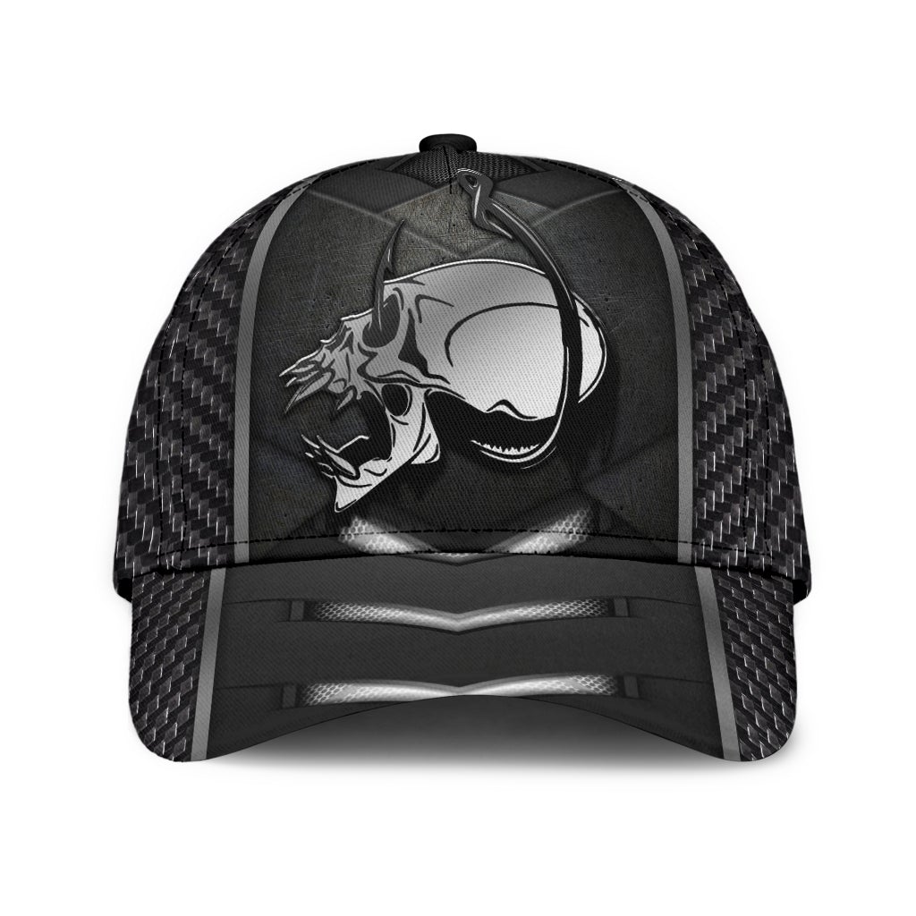 Metal Skull Fishing Hook Classic Cap For Casual Outfits Vacations And Everyday Styling