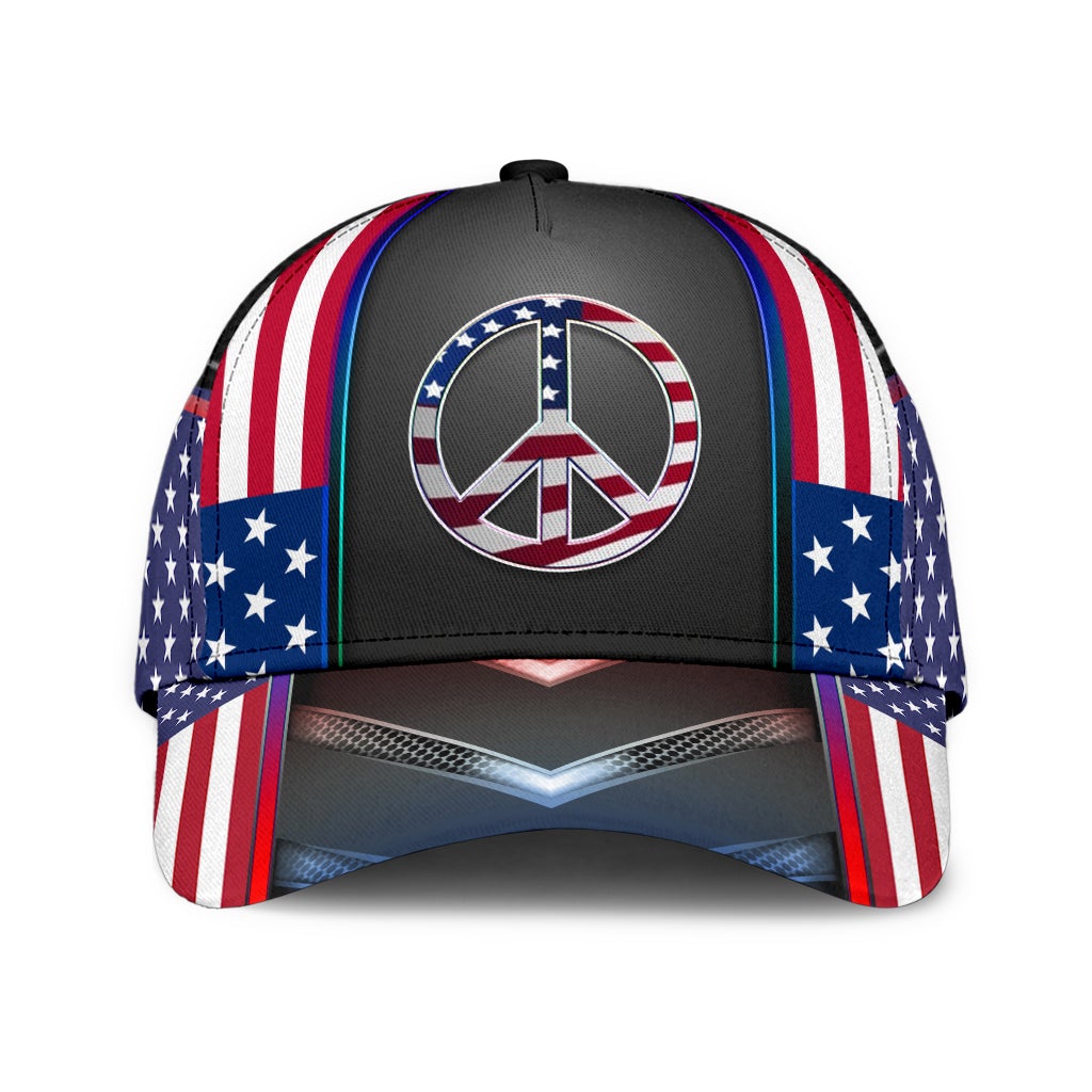 Peace American Freedom Classic Cap For Daily Styling Weekend Travel And Outdoor Activities