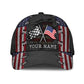 Custom Name Racing American Flag Classic Cap For Comfortable Daily Wear Travel And Weekend Outings