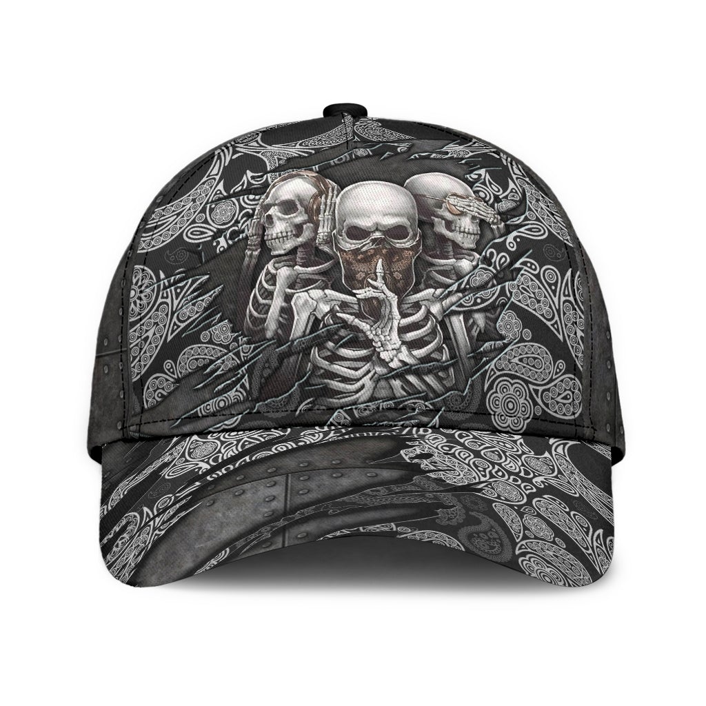 Evil Skull No Senses Classic Cap For Holiday Adventures Parties And Comfortable Styling
