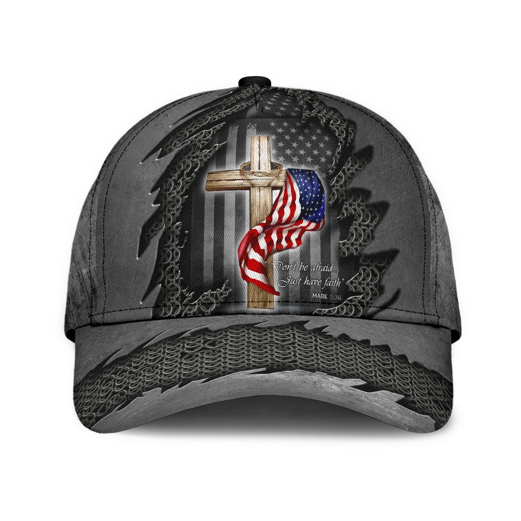 Dont Be Afraid Just Have Faith Flag Classic Cap For Casual Outfits Vacations And Everyday Styling