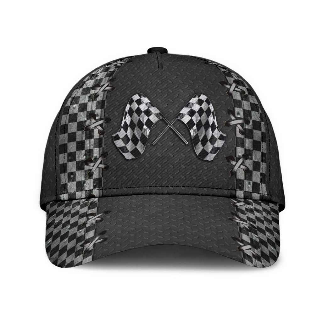 Racing Flag Motorsport Classic Cap For Casual Travel Parties And Comfortable Outdoor Wear