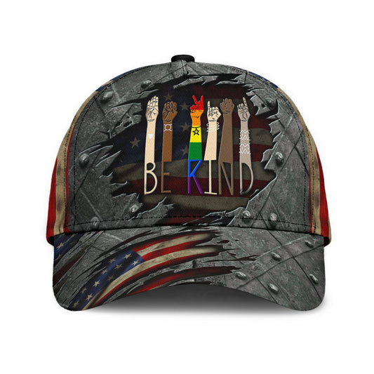 LGBT Be Kind Equality Message Classic Cap For Beach Vacations Outdoor Trips And Everyday Comfort
