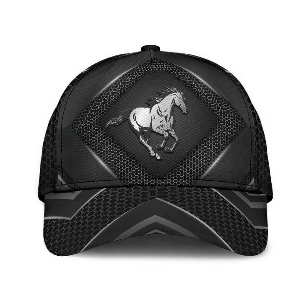 Horse Carbon Modern Equestrian Classic Cap For Travel Adventures Weekend Wear And Casual Style