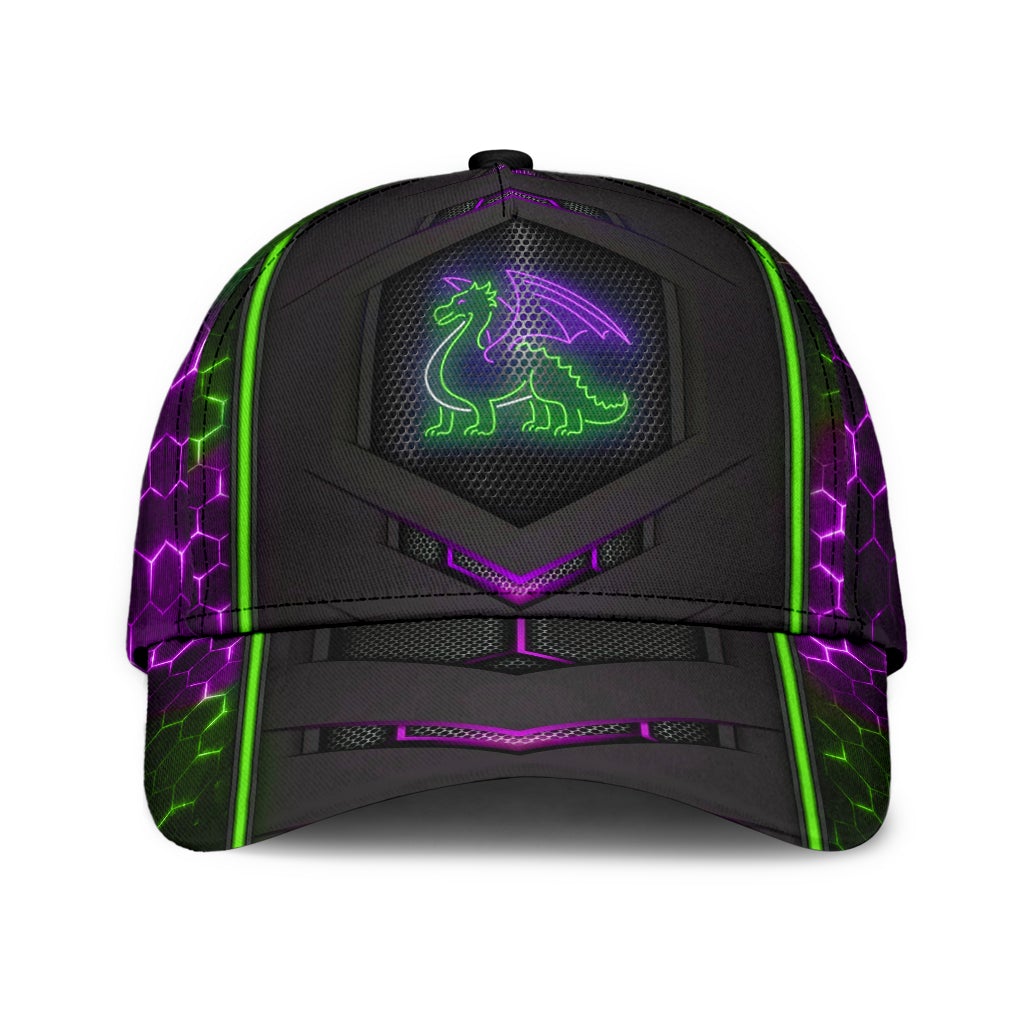 Dragon Neon Fantasy Glow Classic Cap For Casual Styling Holiday Travel And Weekend Adventures