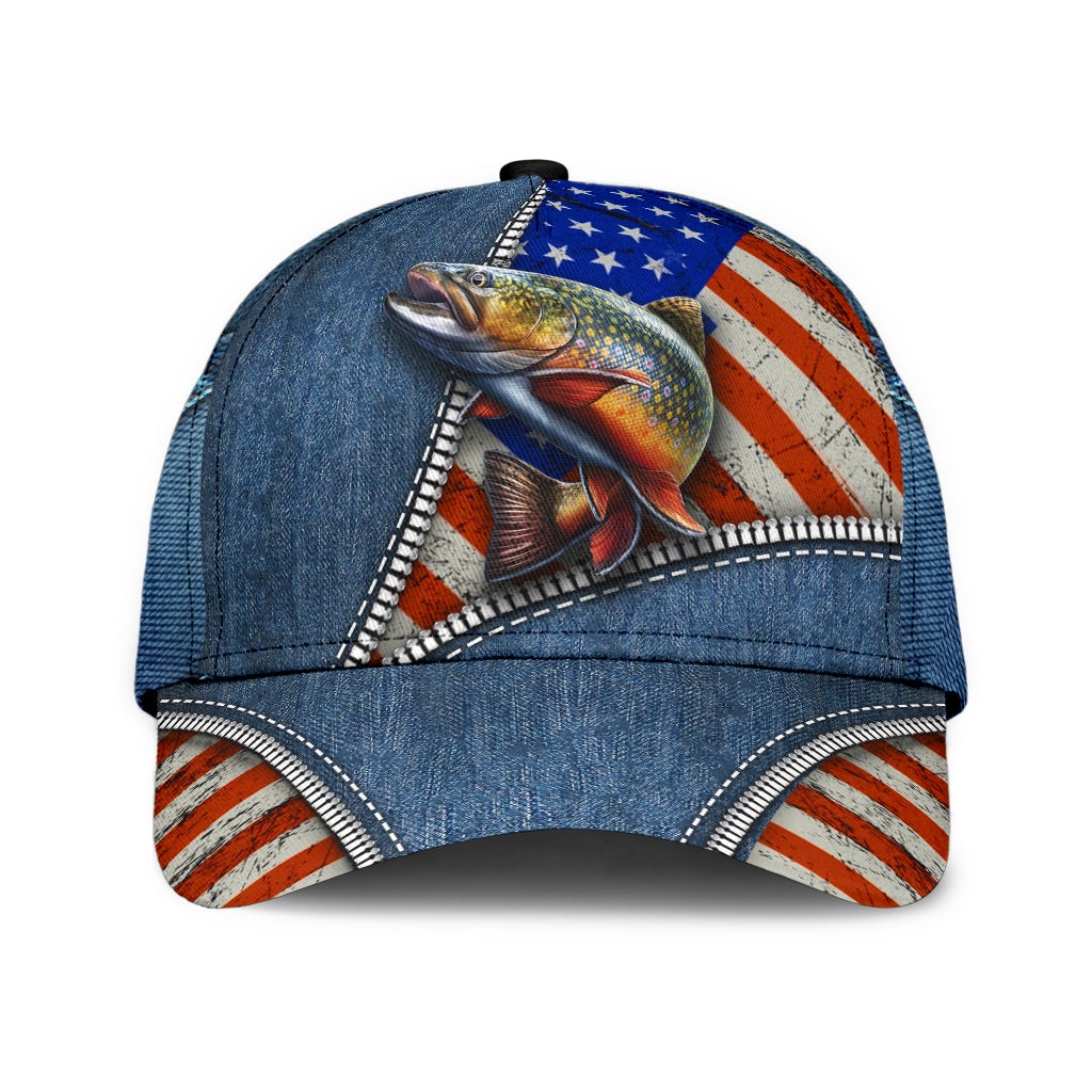 Fishing Zipper American Flag Classic Cap For Festivals Vacations Outdoor Fun And Daily Comfort
