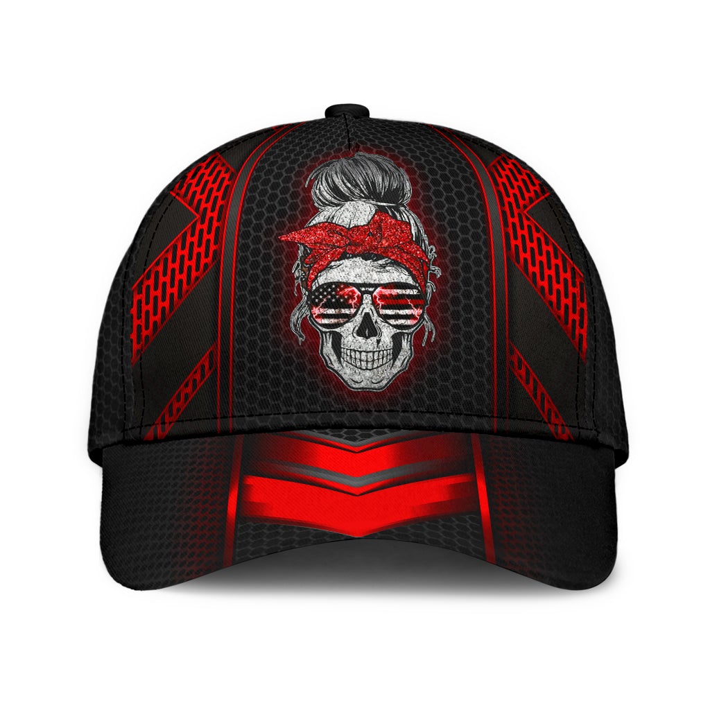 Thunder Red Skull Storm Classic Cap For Relaxed Outfits Outdoor Events And Holiday Trips