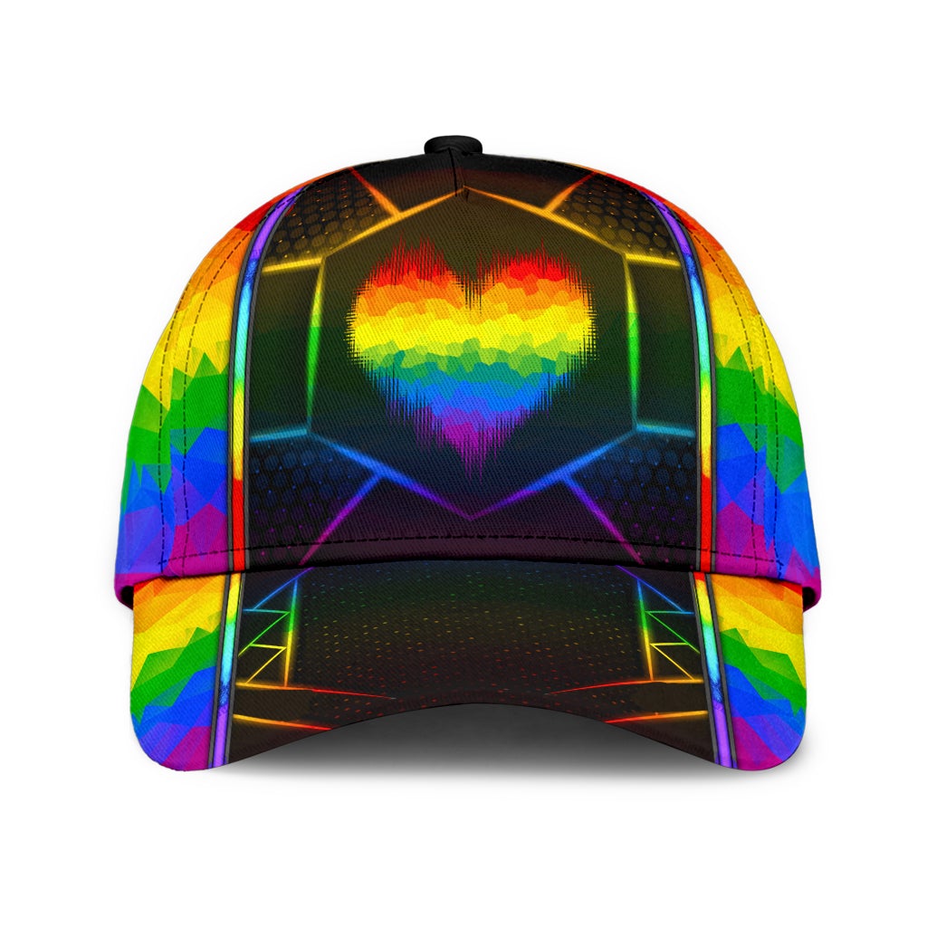 LGBT Heart Polygon Pride Symbol Classic Cap For Weekend Outings Holidays And Thoughtful Gifting