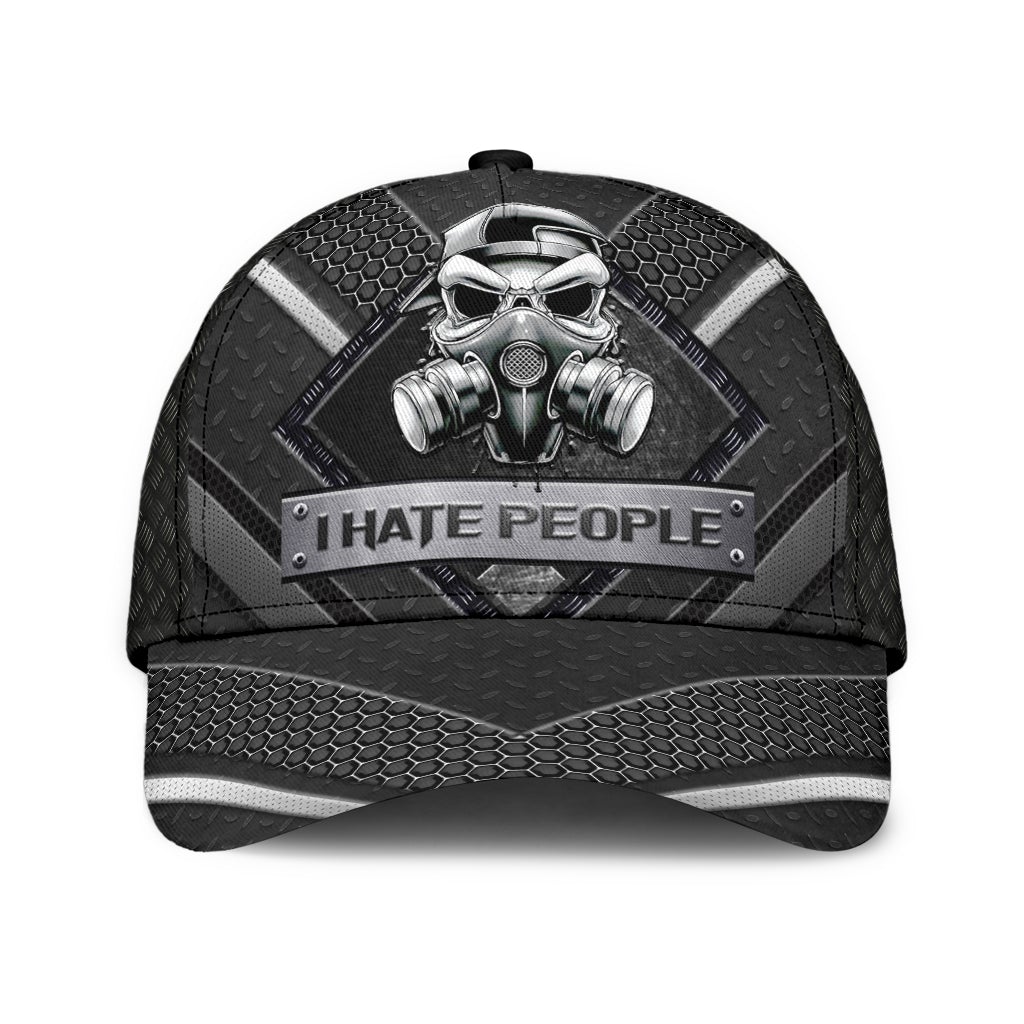 Skull I Hate People Classic Cap For Coastal Trips Outdoor Activities And Gift Giving