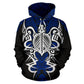 Blue Hawaii Turtle Tribal Armor Hoodie For Coastal Life Casual Events And Everyday Comfort