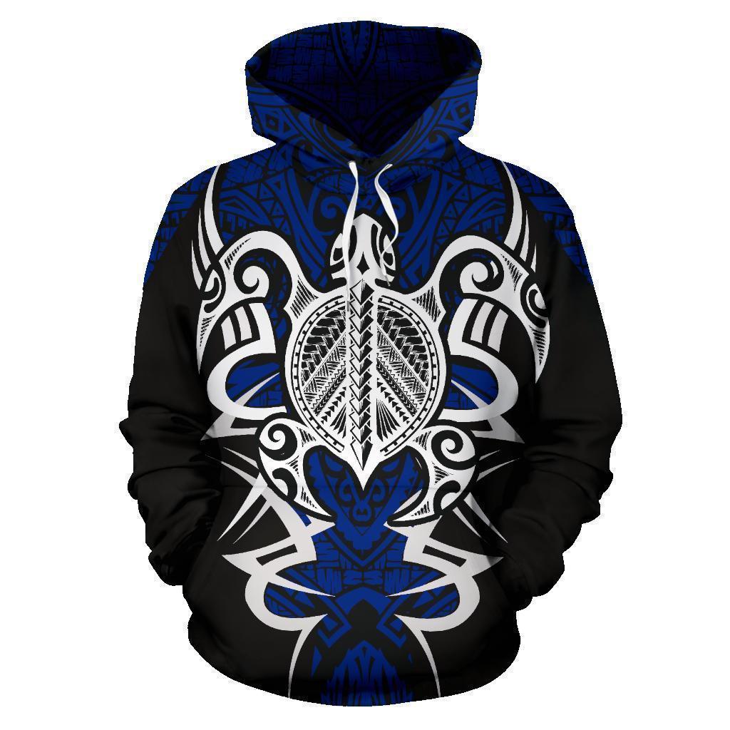 Blue Hawaii Turtle Tribal Armor Hoodie For Coastal Life Casual Events And Everyday Comfort