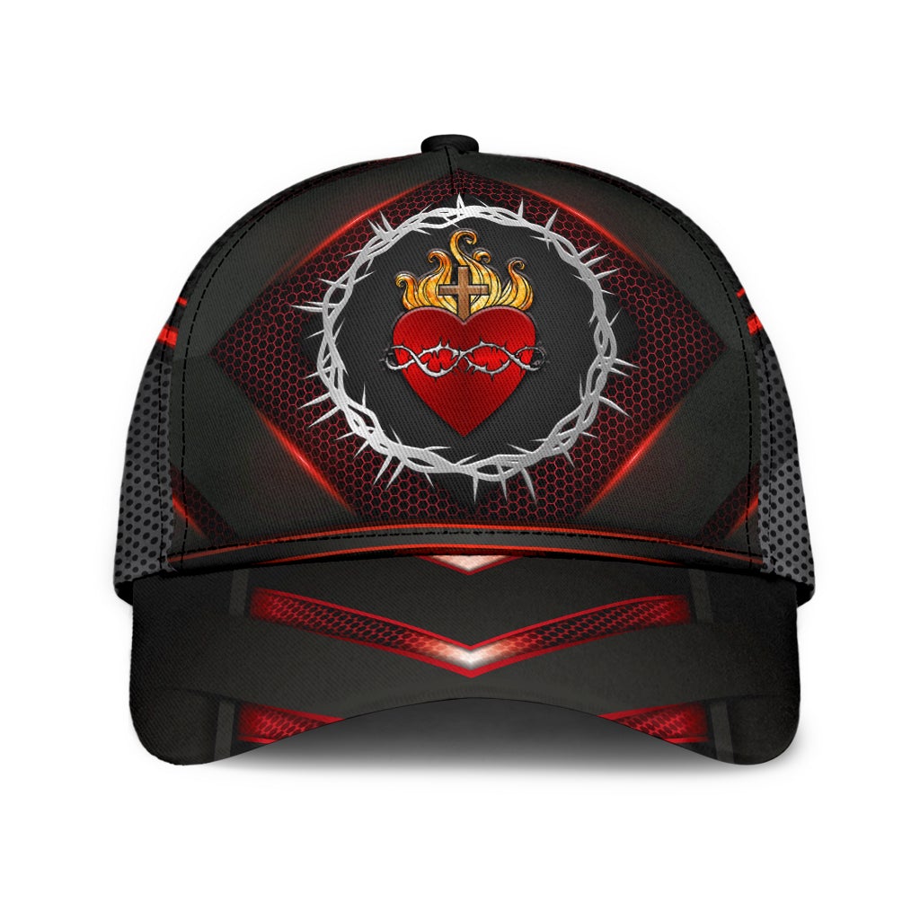 Sacred Heart Faith Message Classic Cap For Weekend Adventures Festivals And Gift Giving