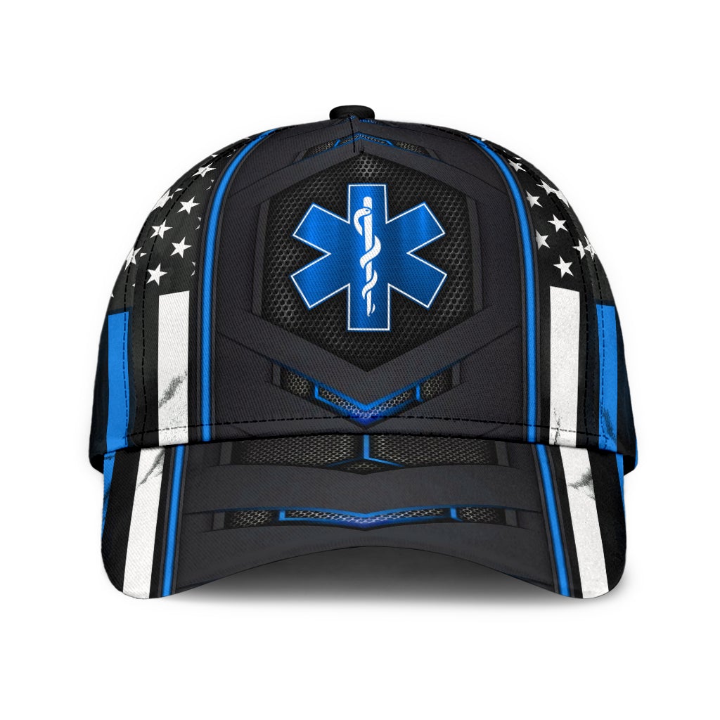 EMS Paramedic Blue Flag Classic Cap For Nature Lovers Travel And Casual Daily Styling