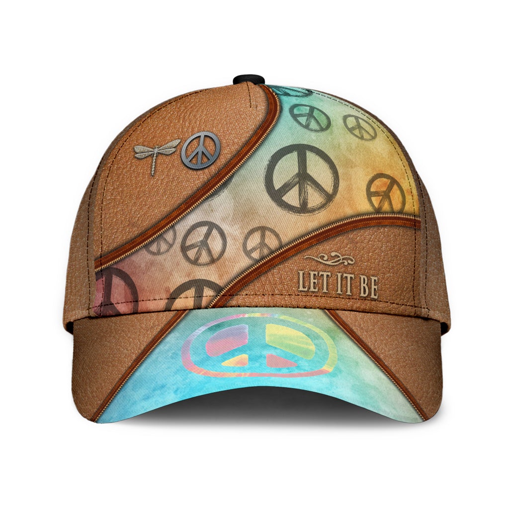 Hippie Let It Be Peace Classic Cap For Relaxed Outfits Outdoor Events And Holiday Trips