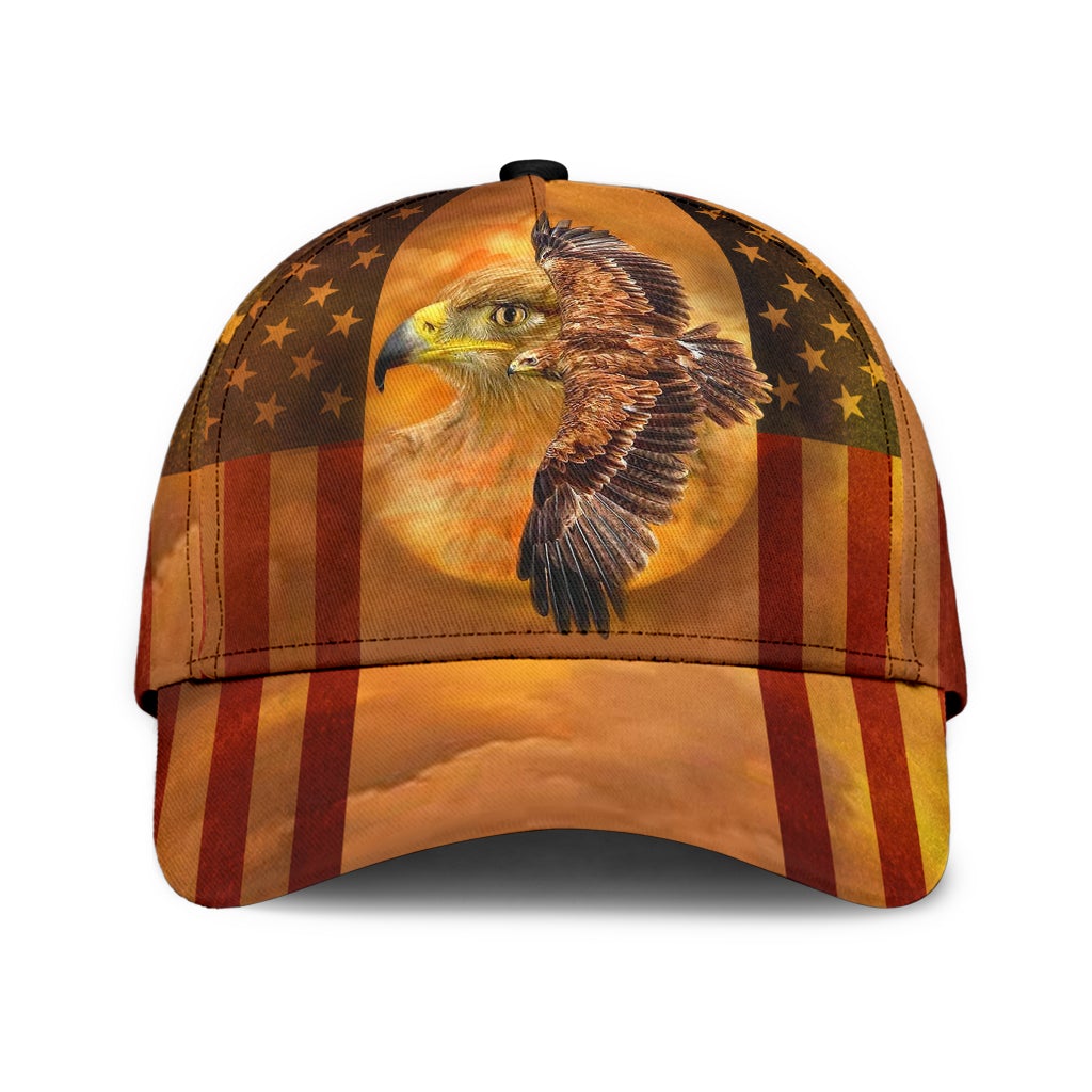 Eagle American Freedom Flag Classic Cap For Relaxed Daily Style Vacations And Festival Wear