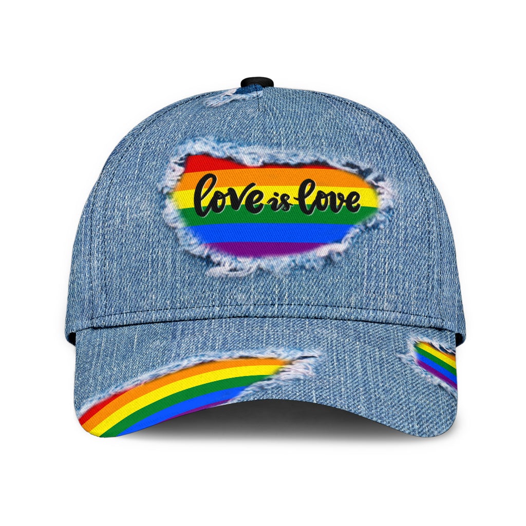 Love Is Love Jean Pride Pattern Classic Cap For Weekend Travel Outdoor Events And Casual Outfits