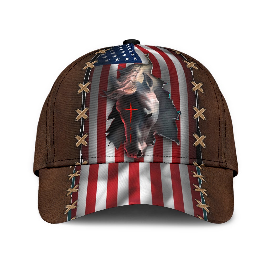 Faith Horse American Flag Classic Cap For Parties Vacations And Relaxed Daily Outfits