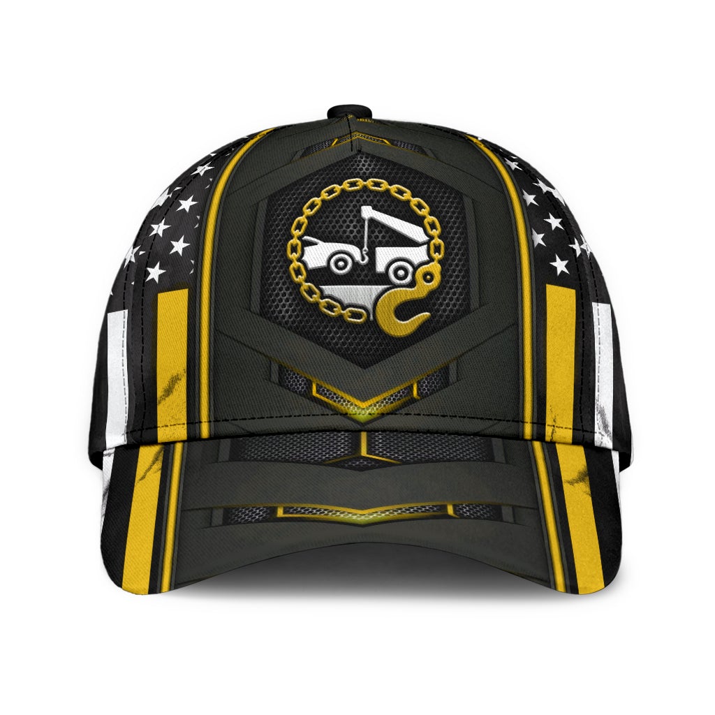 Tow Truck Yellow Flag Carbon American Classic Cap For Vacation Style Outdoor Activities And Daily Comfort