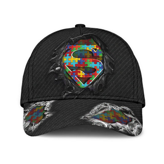 Autism Jean Pattern Awareness Classic Cap For Everyday Outfits Coastal Travel And Gift Giving