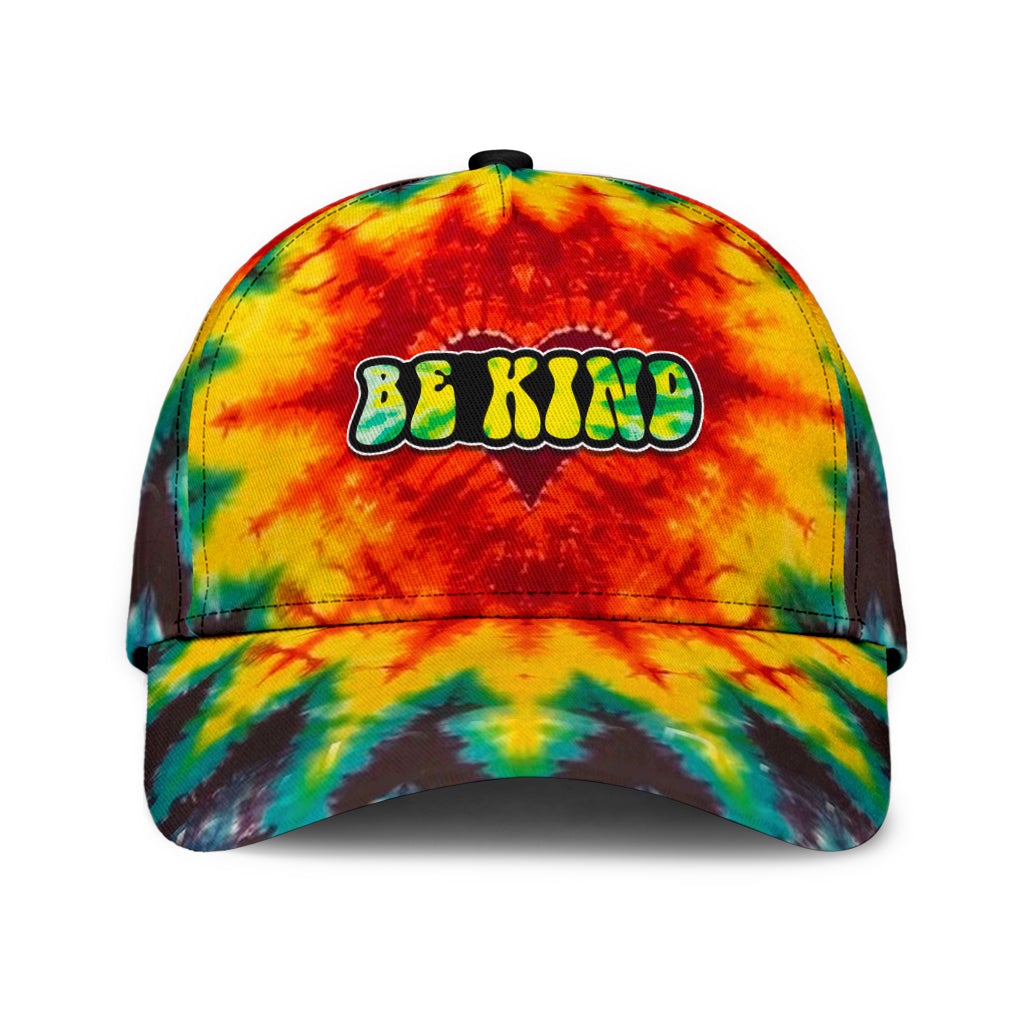 Hippie Be Kind Tie Dye Classic Cap For Beach Outings Holidays And Thoughtful Everyday Style