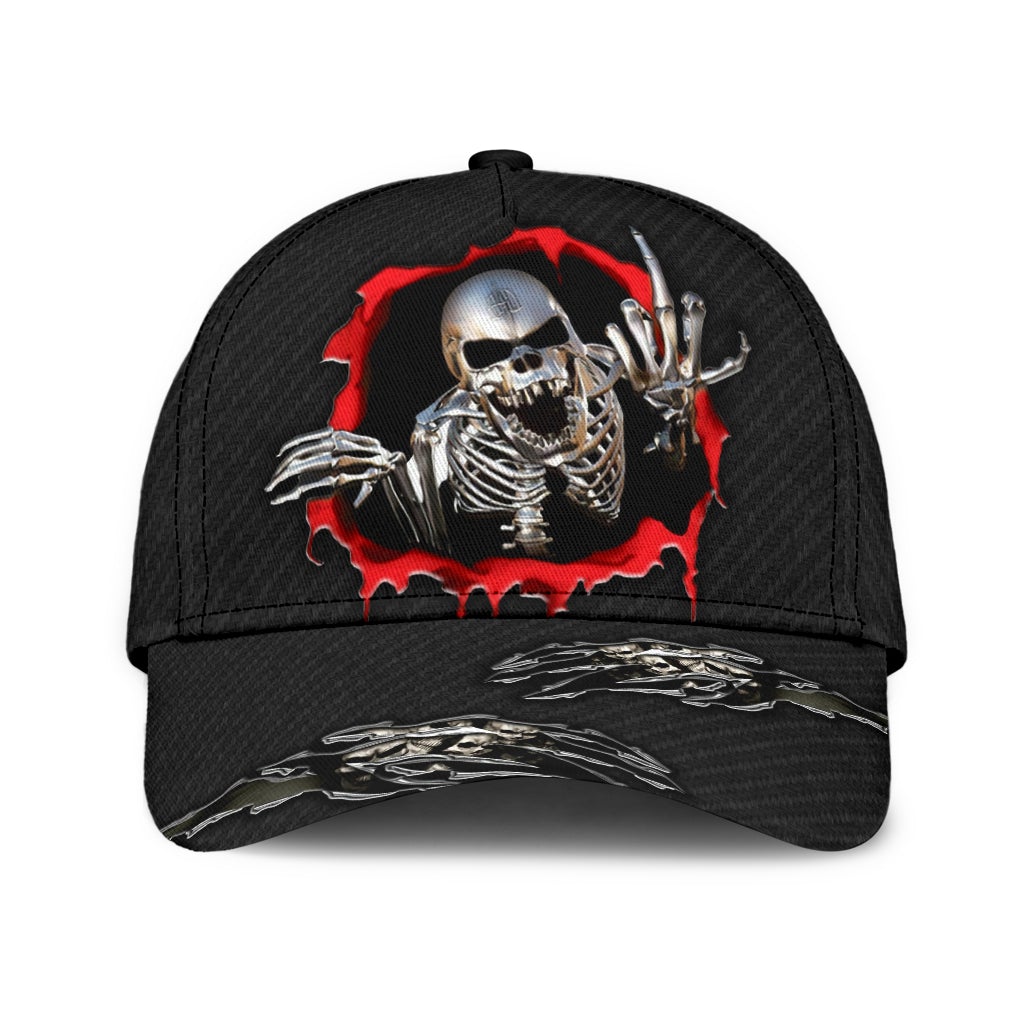 Horror Torn Skull Dark Classic Cap For Everyday Wear Vacations And Seasonal Activities