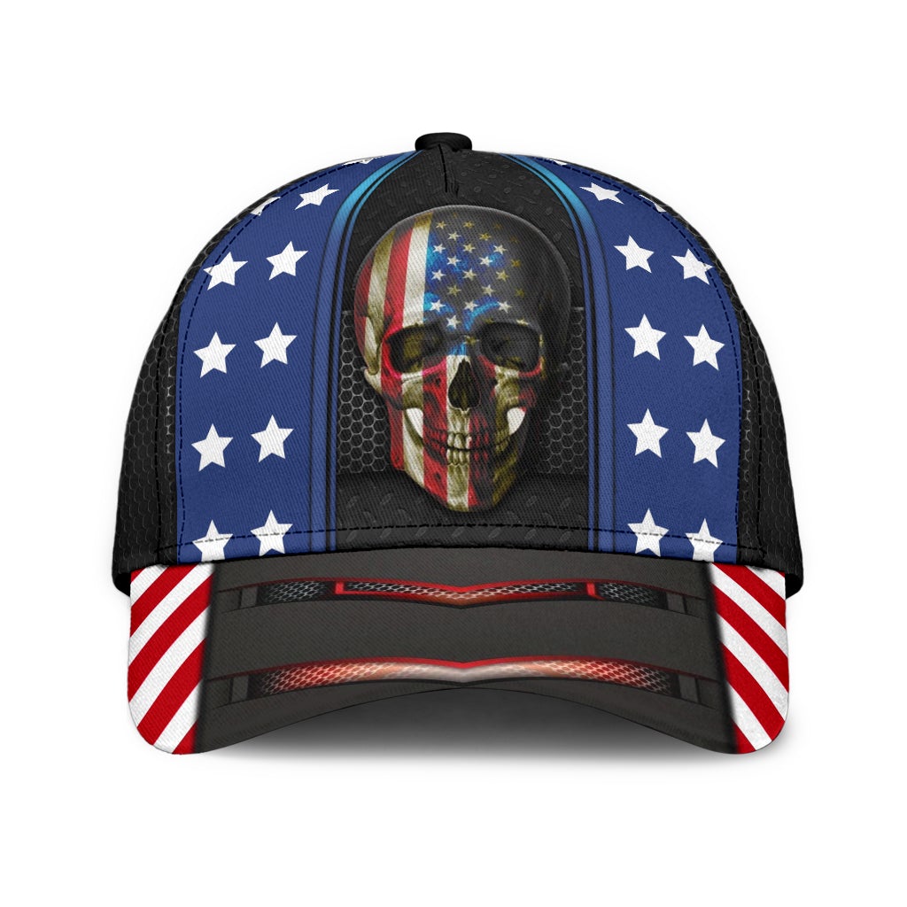 American Skull Carbon Pattern Classic Cap For Everyday Accessories Vacations And Outdoor Fun