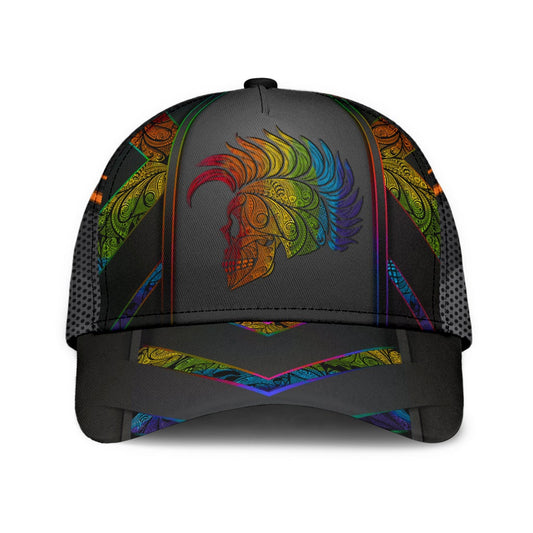 LGBT Skull Pride Art Classic Cap For Beach Outings Holidays And Thoughtful Everyday Style