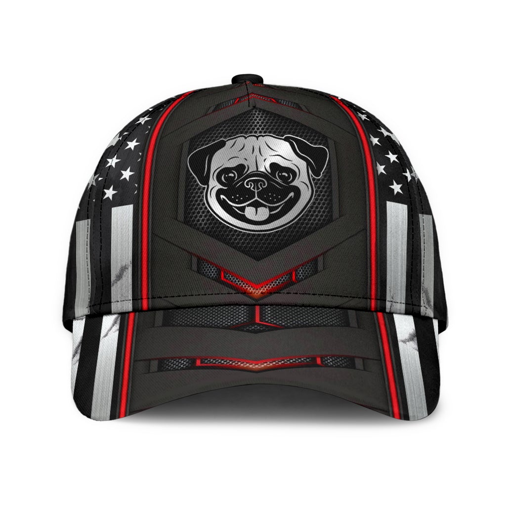 Pug Red Flag Carbon Classic Cap For Travel Holidays Parties And Relaxed Casual Styling