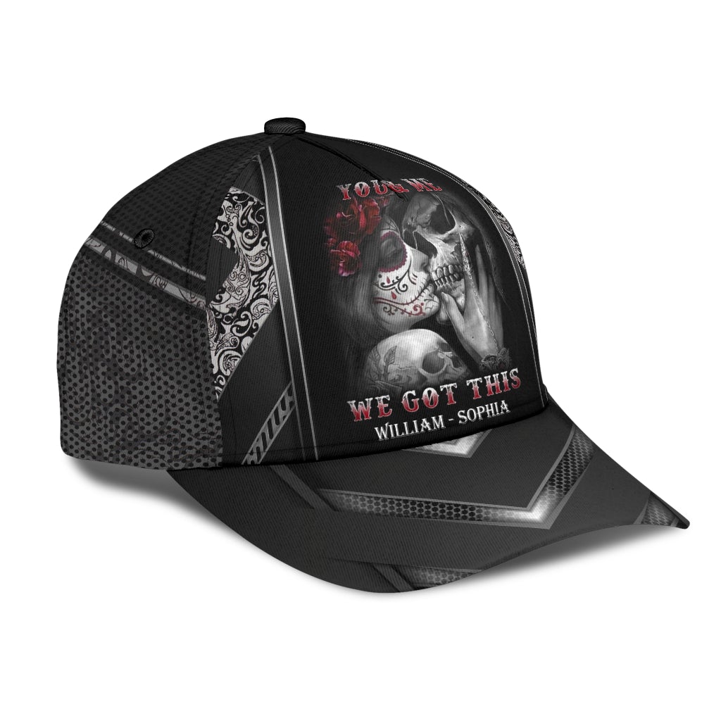 Custom Husband Wife Skull Personalized Name Classic Cap For Everyday Outfits Coastal Travel And Gift Giving