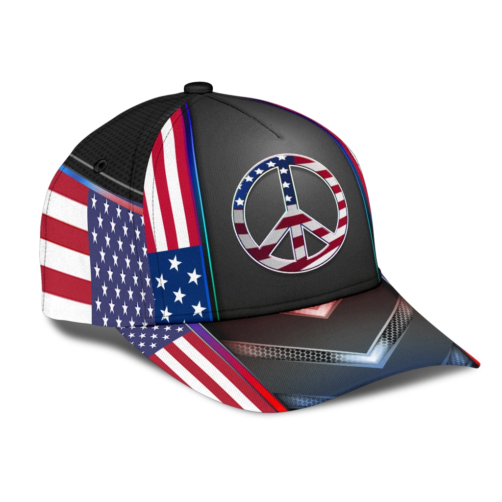 Peace American Freedom Classic Cap For Daily Styling Weekend Travel And Outdoor Activities