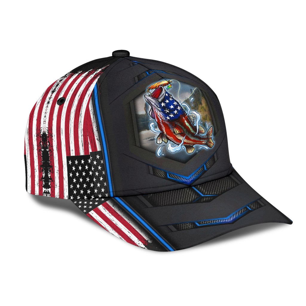 Bass American Fishing Hook Up Classic Cap For Daily Outfits Festivals And Thoughtful Gift Giving