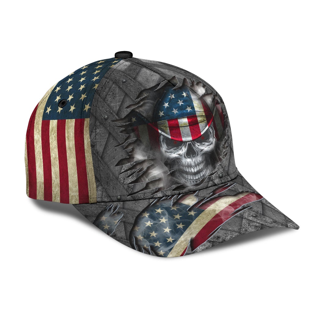Cowboy Skull American Flag Classic Cap For Beach Outings Holidays And Thoughtful Everyday Style