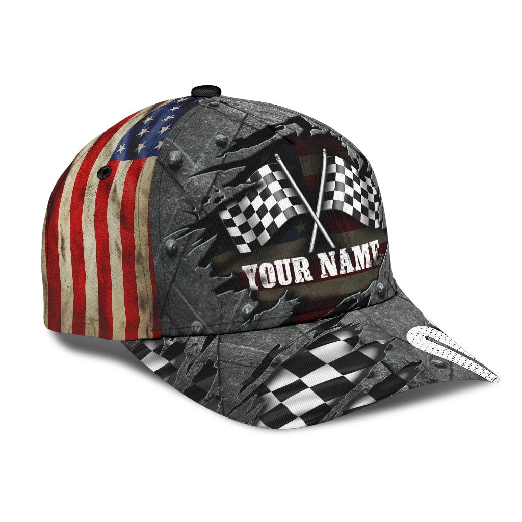 Custom Crack Racing Personalized Name Number Classic Cap For Summer Vacations Parties And Outdoor Events