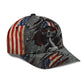 Skull American Flag Patriotic Classic Cap For Relaxed Daily Style Vacations And Festival Wear