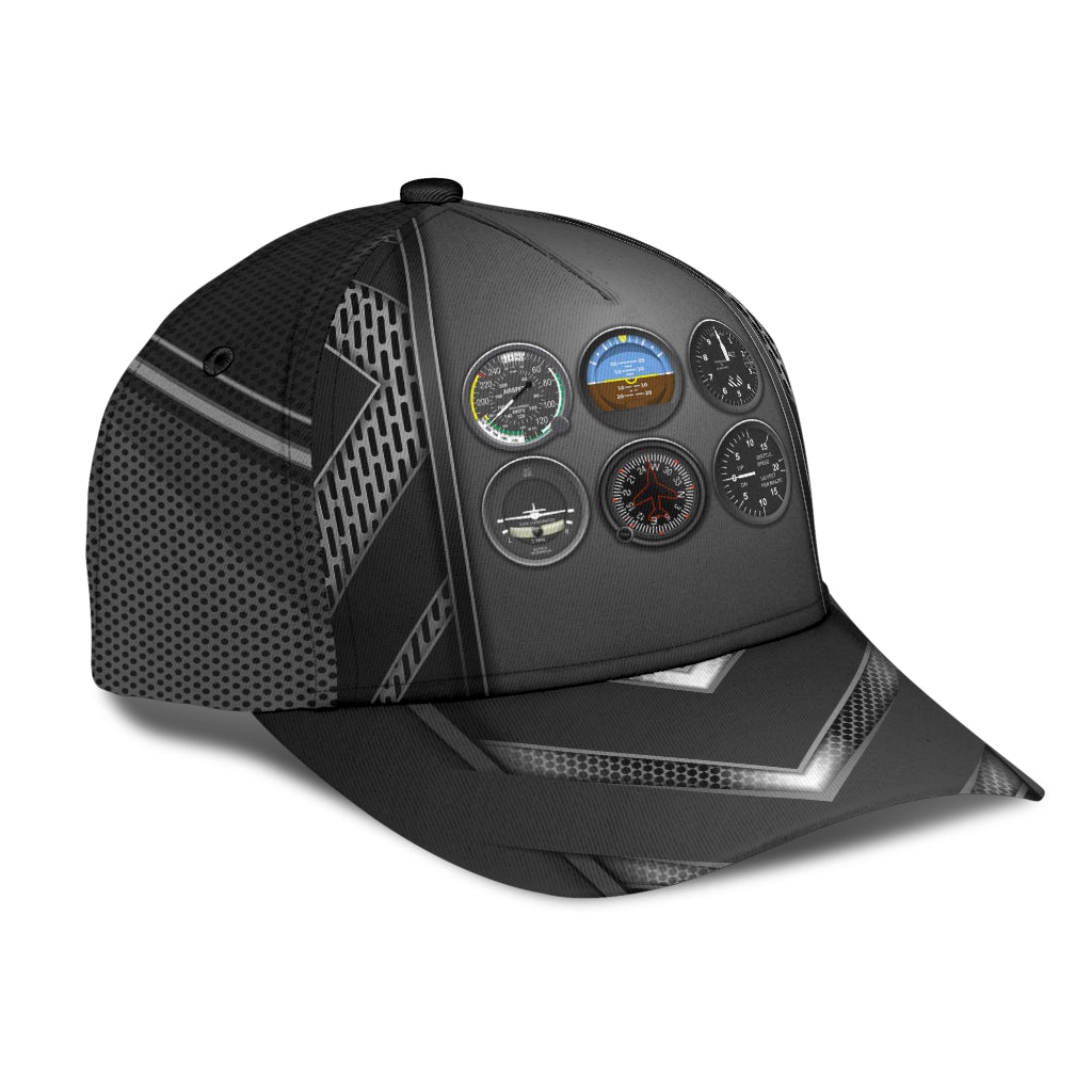 Pilot Silver Pattern Aviation Classic Cap For Outdoor Activities Weekend Trips And Casual Wear