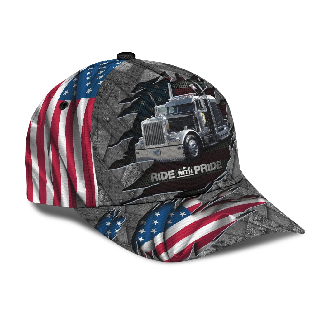 Truck American Ride With Pride Classic Cap For Outdoor Travel Festivals And Relaxed Everyday Wear