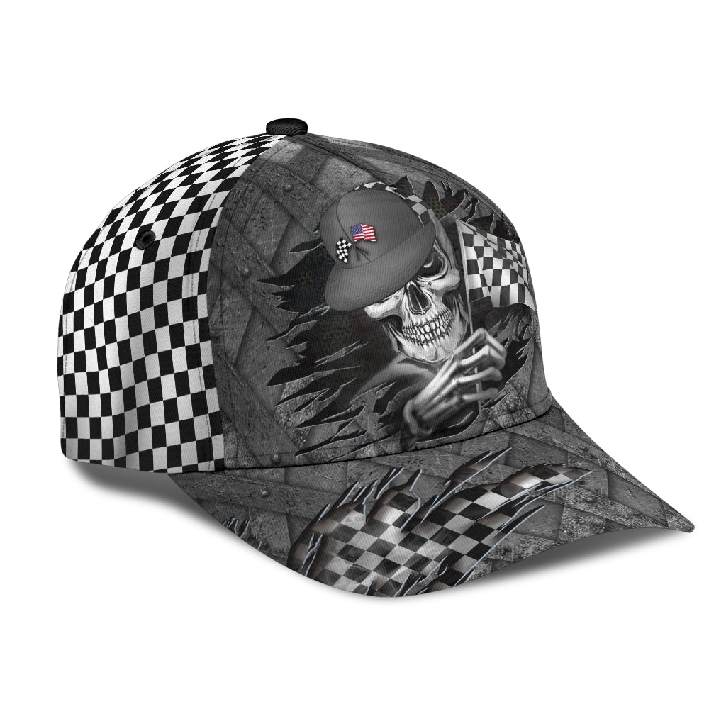 Racing Skull Motorsport Classic Cap For Festivals Holidays And Comfortable Everyday Wear