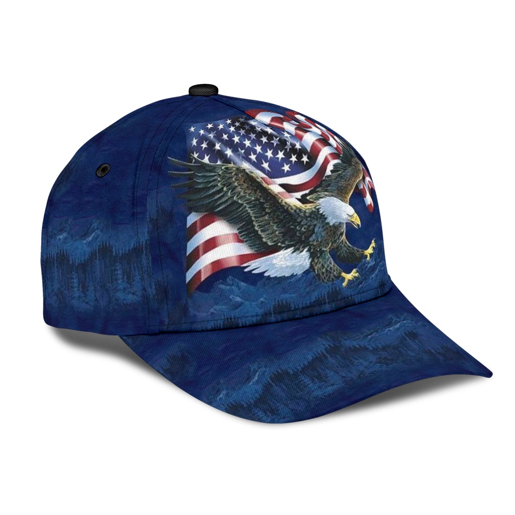 Eagle Blue Freedom Bird Classic Cap For Everyday Wear Vacations And Seasonal Activities