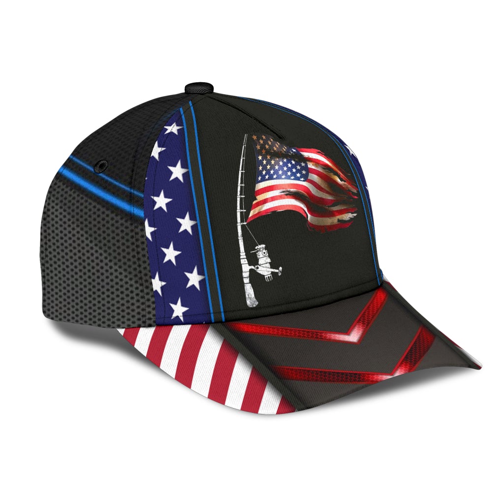 Fishing Proud American Flag Classic Cap For Summer Activities Vacations And Comfortable Daily Wear