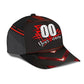 Custom Red Checked Racing Personalized Name Number Classic Cap For Weekend Travel Outdoor Events And Casual Outfits