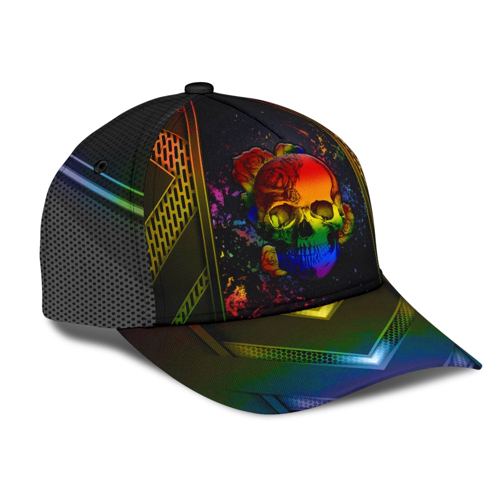 LGBT Skull Rose Pride Art Classic Cap For Comfortable Casual Wear Holidays And Outdoor Trips