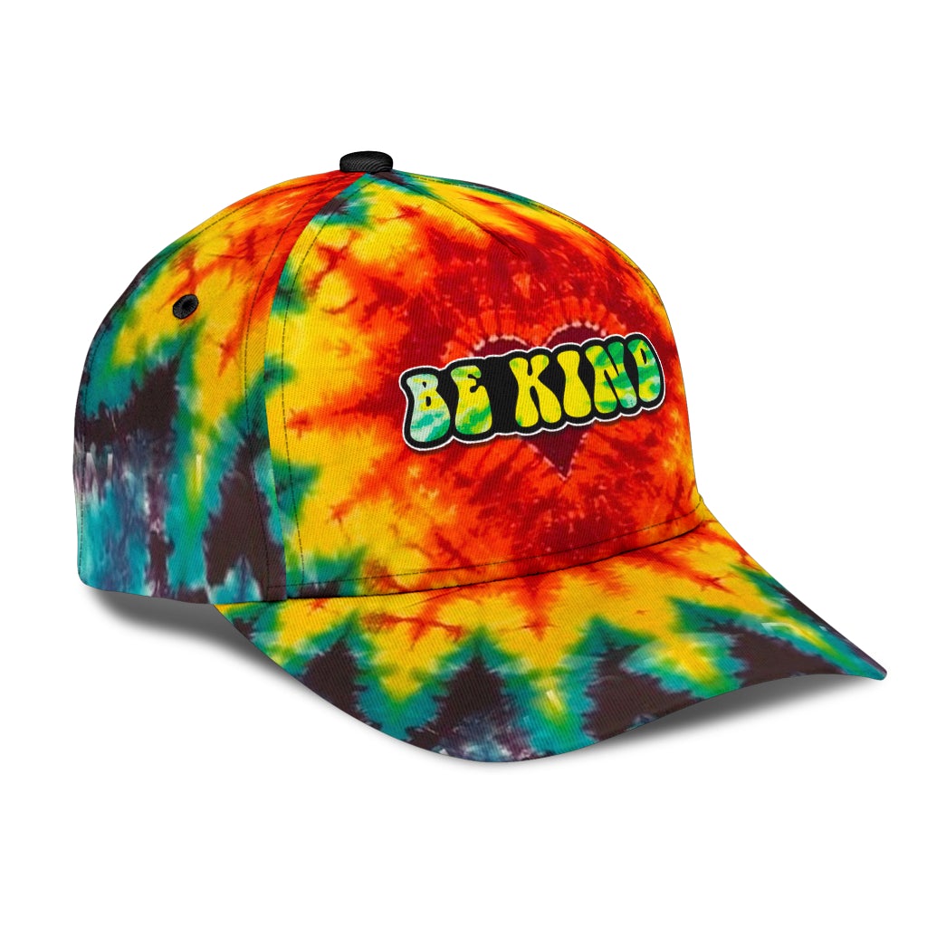 Hippie Be Kind Tie Dye Classic Cap For Beach Outings Holidays And Thoughtful Everyday Style