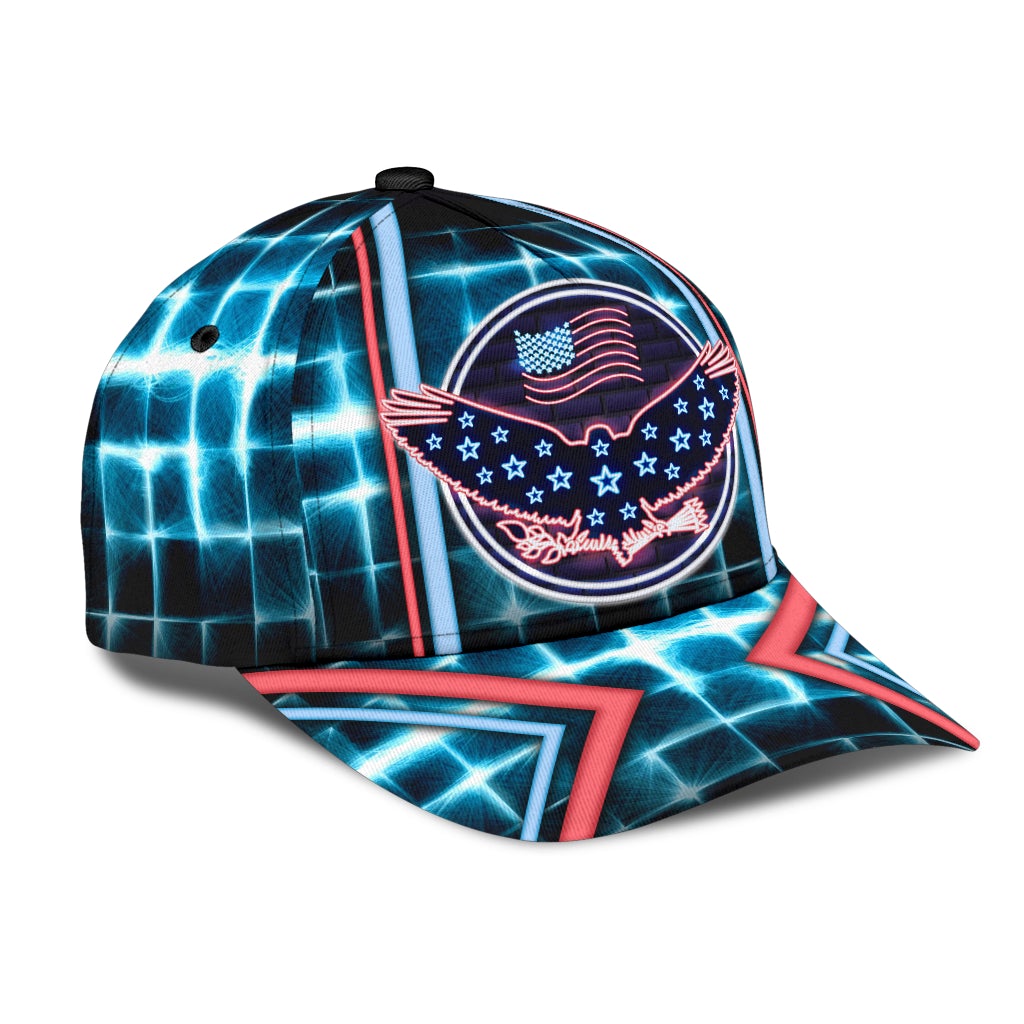 Neon Texture American Eagle Classic Cap For Daily Styling Weekend Travel And Outdoor Activities